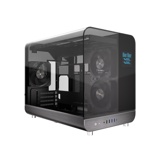 Powercool Aviator Black Micro ATX Gaming Case 3 x PWM Fans